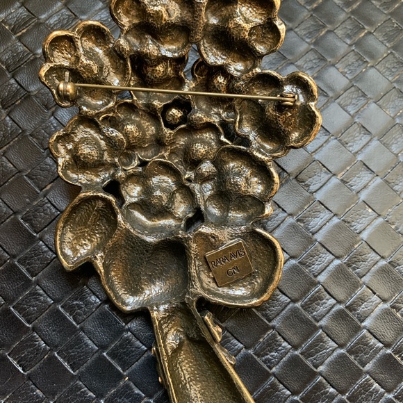 Floral Brooch with Blue and Green Enamel - Picture 6 of 9